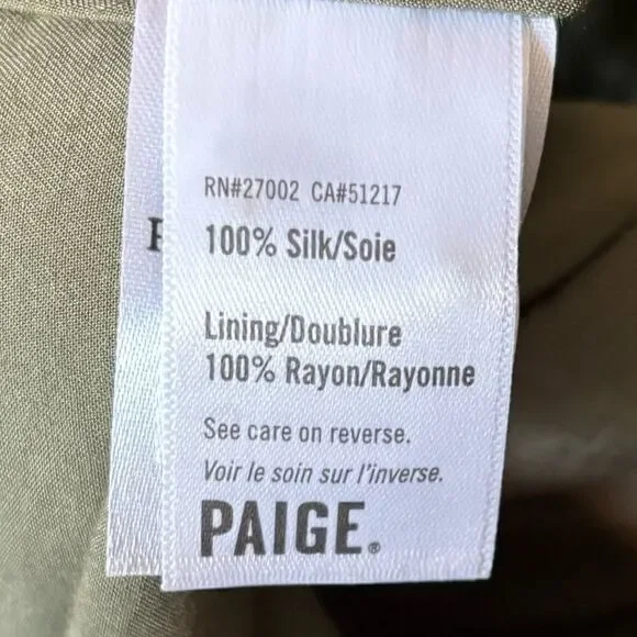 Paige Vittoria Mini Multi Green Dress Long Sleeve Army Size XL - Picture 16 of 17